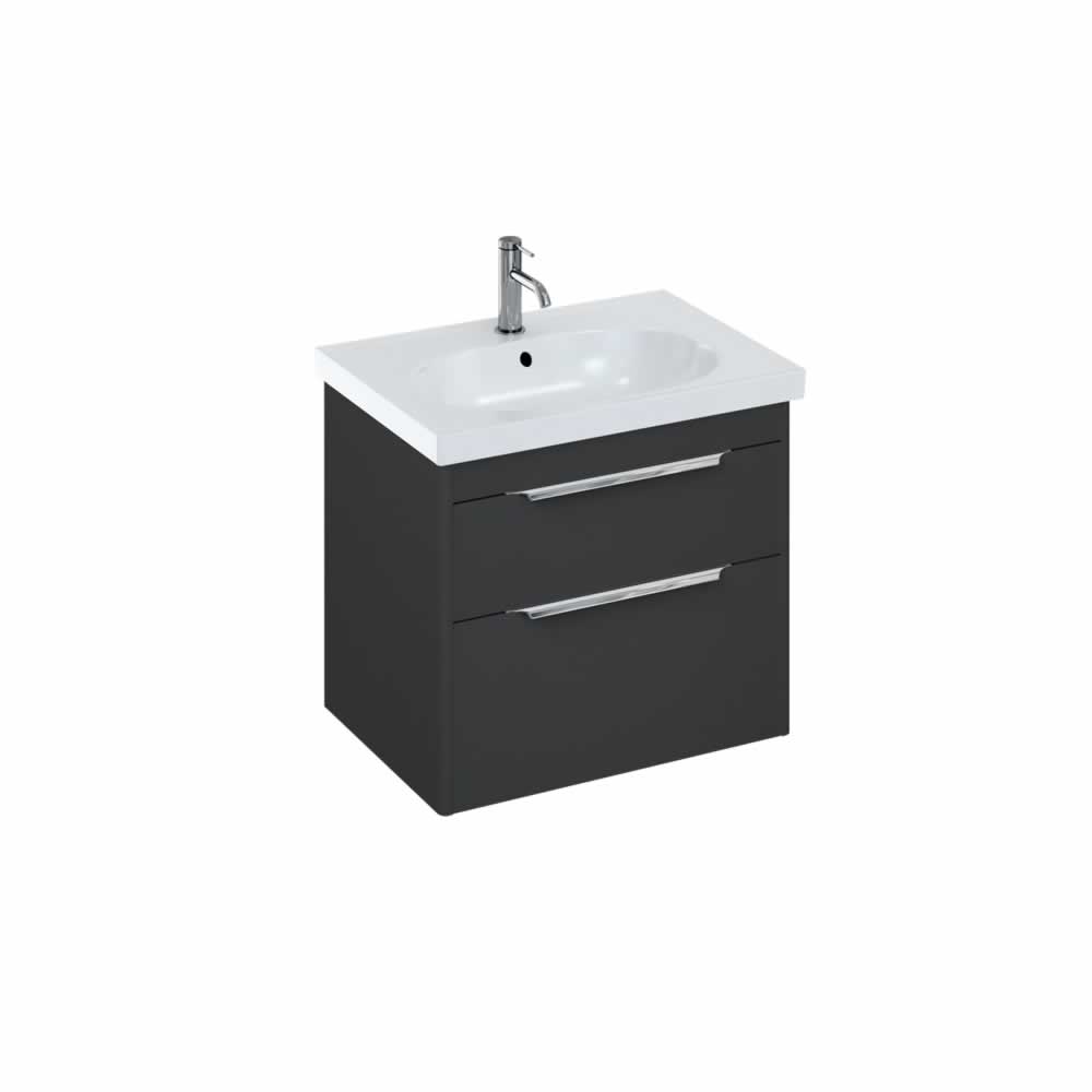 Shoreditch 65cm double drawer Matt Grey with Origin Round Basin